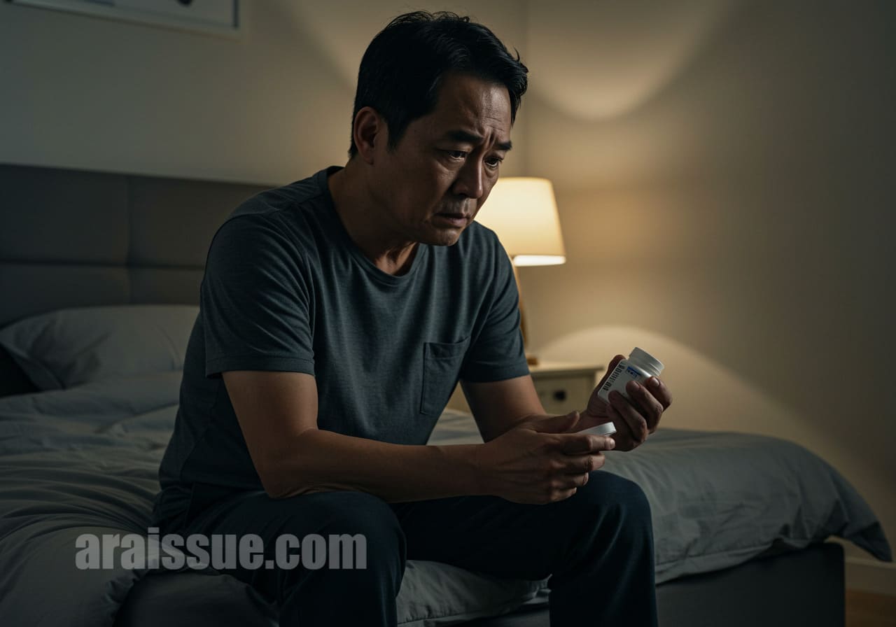 수면제 의존에 대한 걱정과 불안한 모습