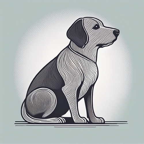 앉아있는 강아지 미니멀 라인 드로잉2