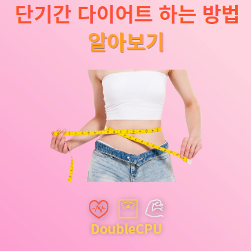 단기간 다이어트 하는법 알아보기