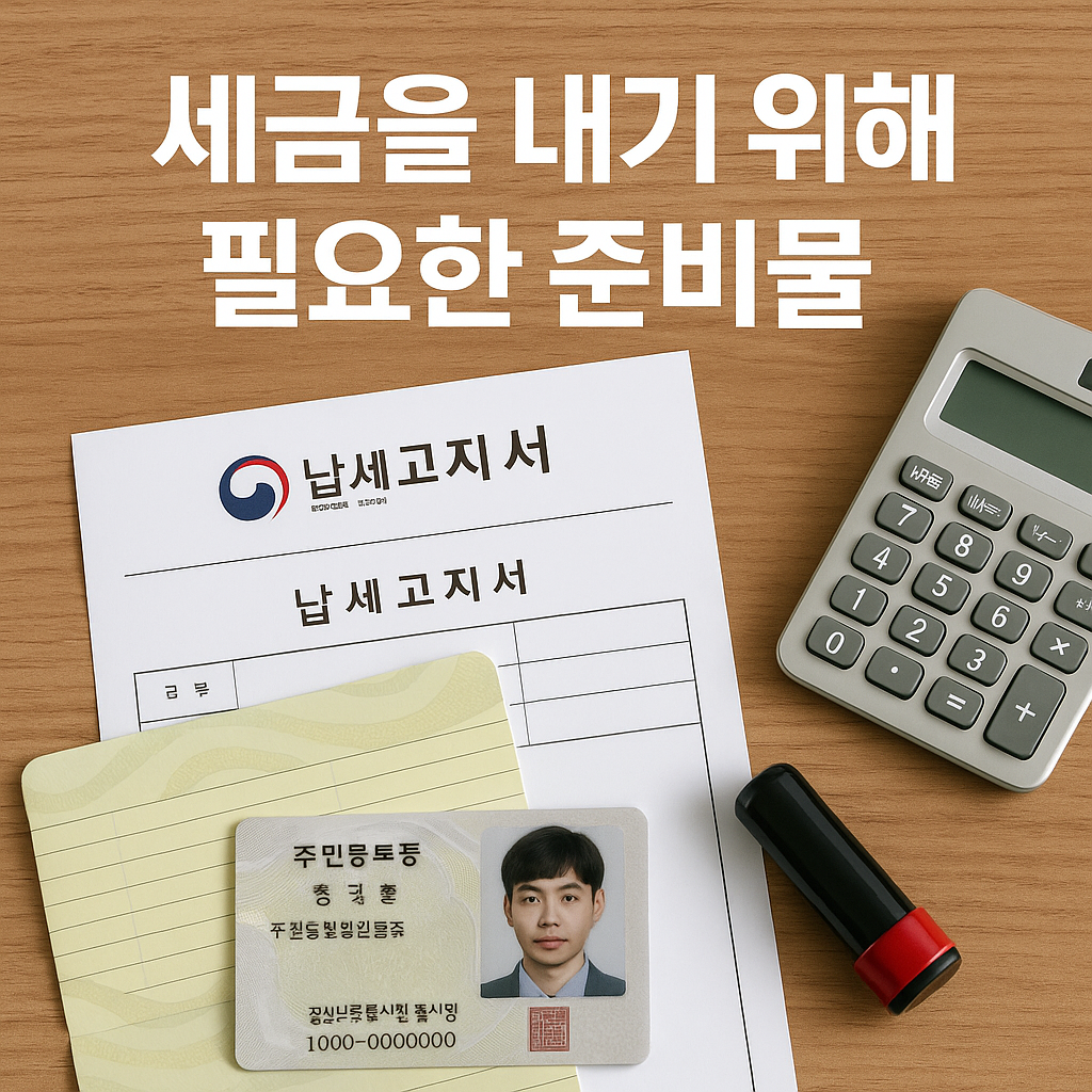 세금을 내기 위해 필요한 준비물