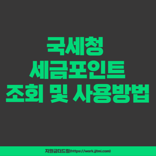 국세청 세금포인트 조회 및 사용방법