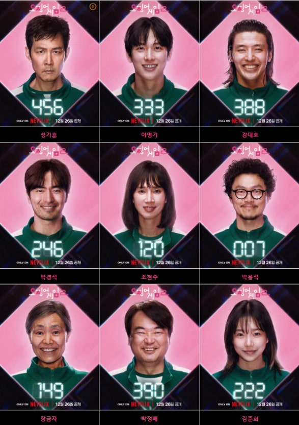 오징어게임 인물관계도