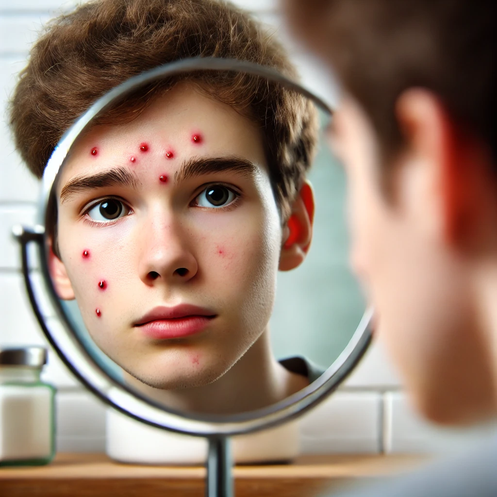 여드름 모습의 사진