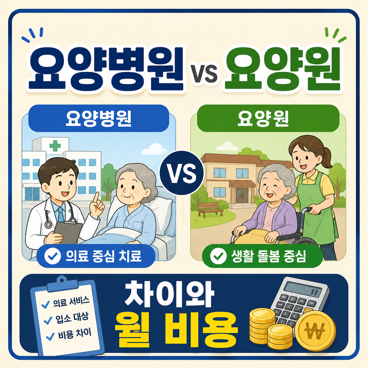 요양병원 vs 요양원