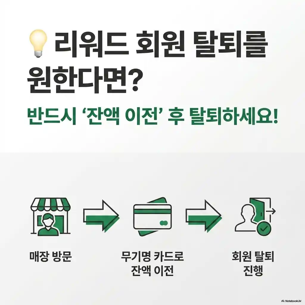 스타벅스 리워드 회원 탈퇴 시 잔액 처리 3단계 - 매장 방문 후 무기명 카드로 잔액 이전 뒤 탈퇴 진행