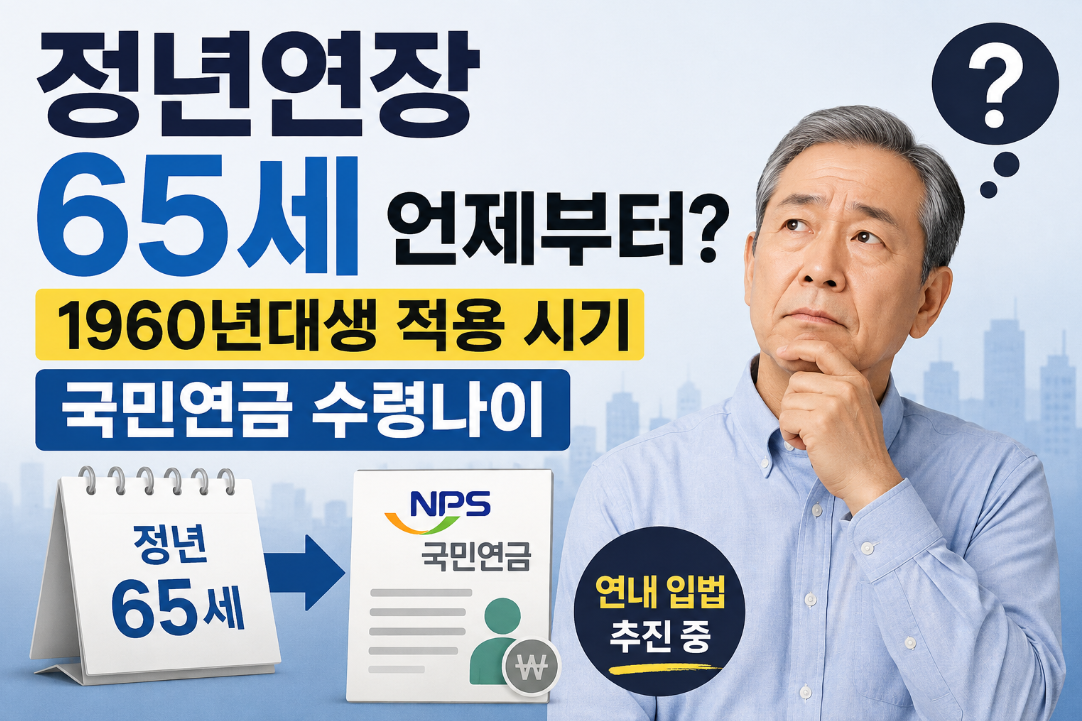 정년연장 65세 언제부터?|1960년대생 적용 시기·국민연금 수령나이