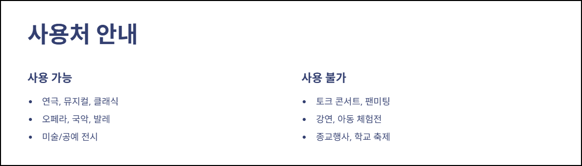 청년문화예술패스 사용처 안내
