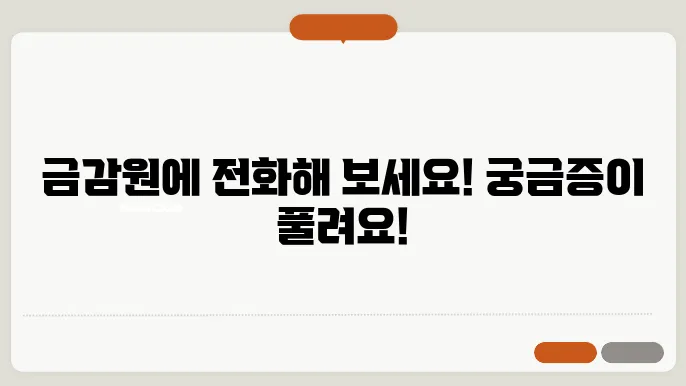 금융감독원 전화번호