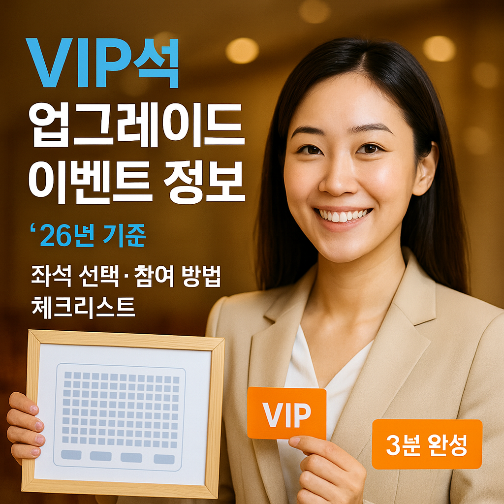 VIP석 업그레이드 이벤트 정보 26년 기준 | 좌석 선택·참여 방법 체크리스트
