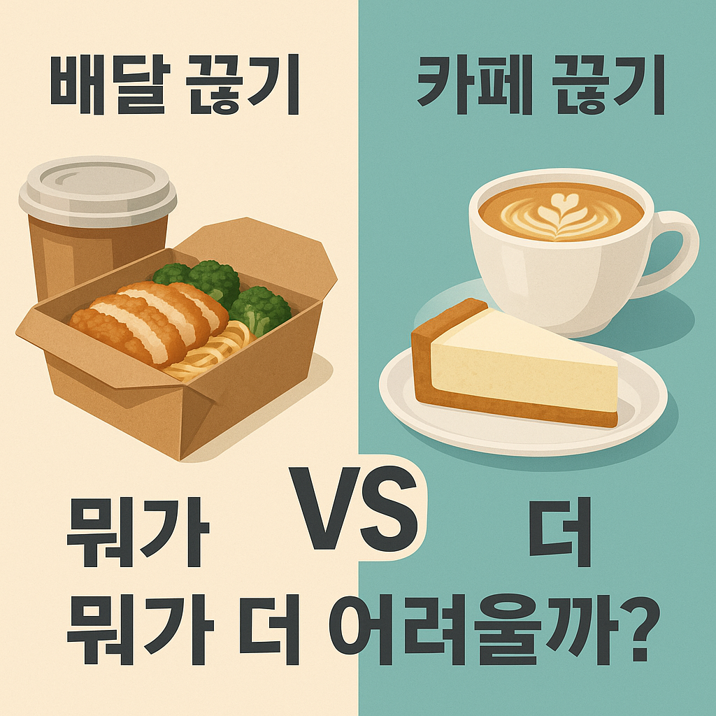 배달 끊기 vs 카페 끊기