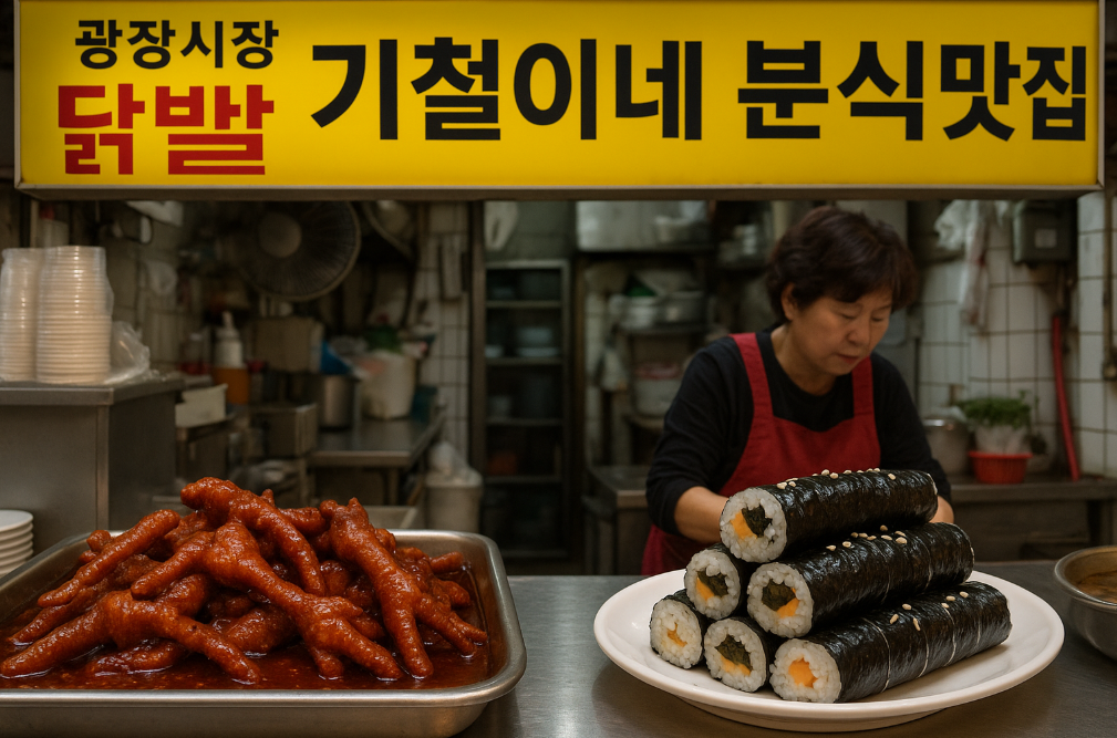 광장시장 기철이네 분식 닭발김밥, 이 조합이 진짜 맛있다고?