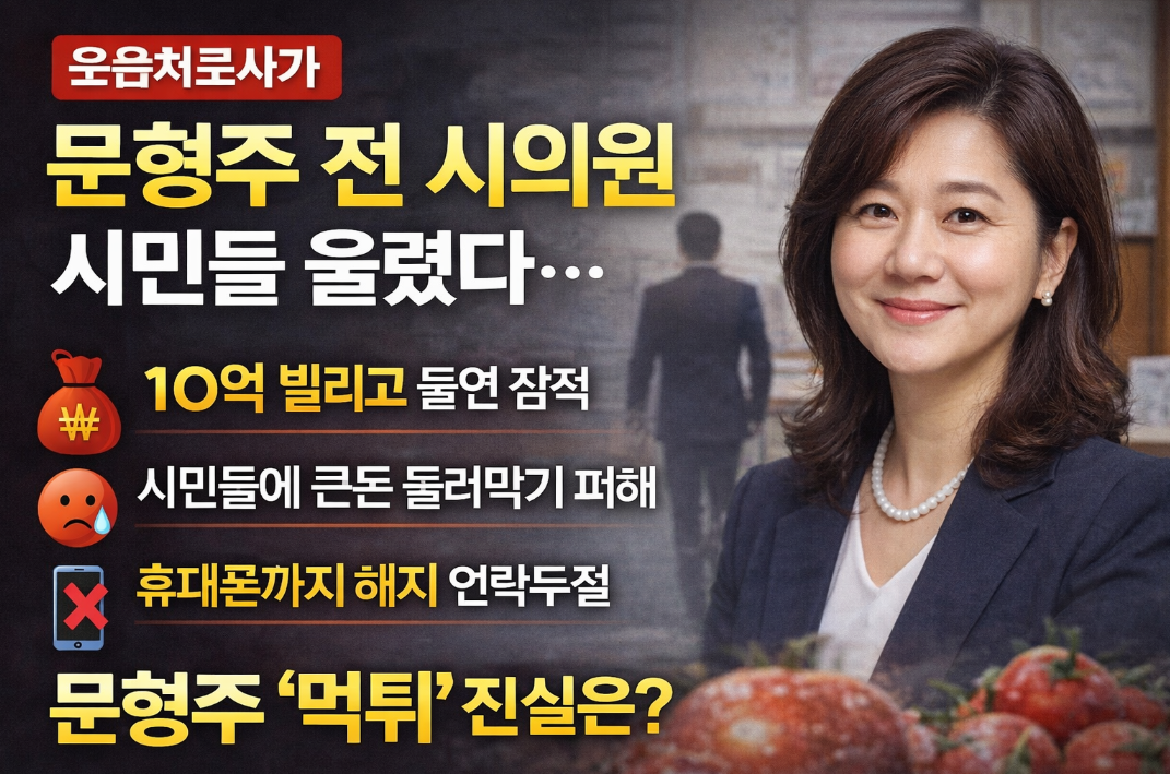 문형주 전 시의원 10억 빌리고 잠적, 웃음치료사의 충격 전말