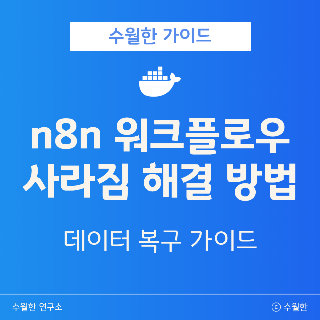 n8n 워크플로우 사라짐 해결 방법 포스팅 썸네일 이미지