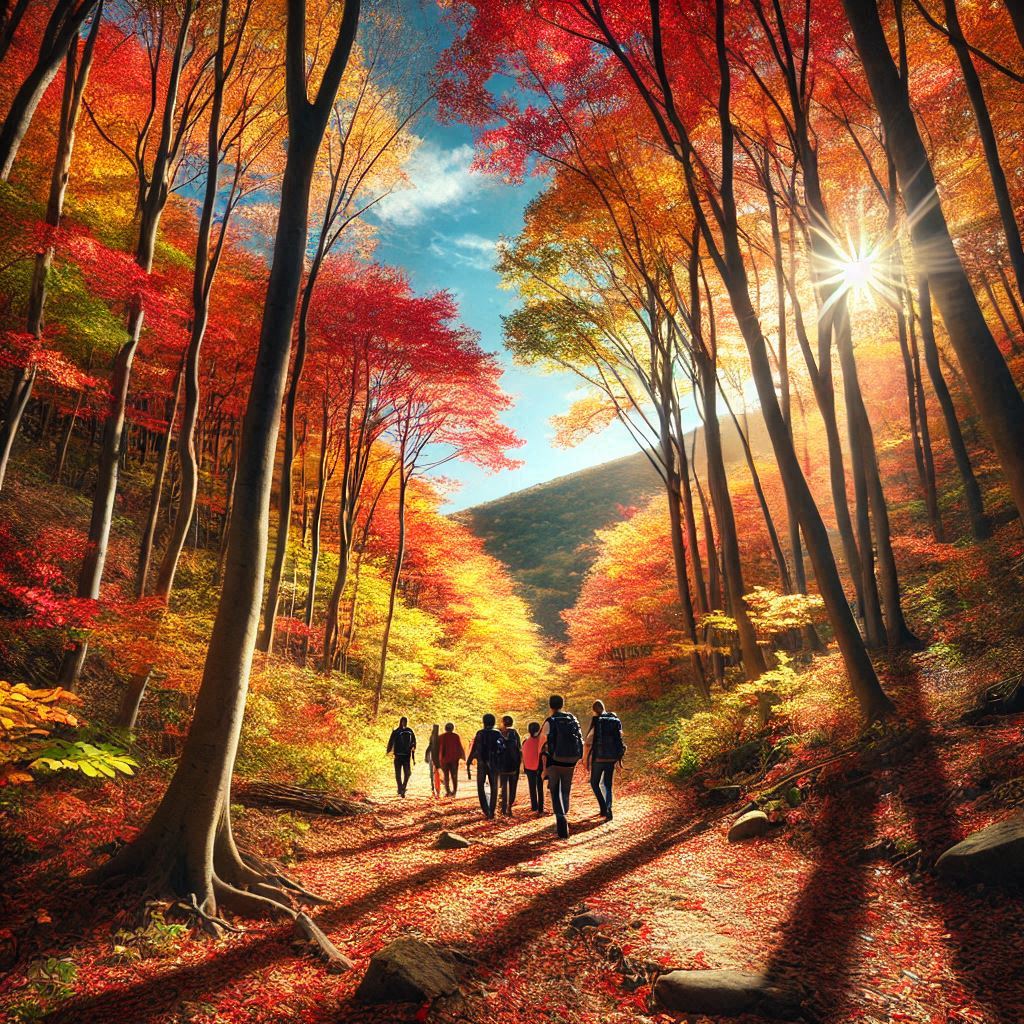 Herbstansicht von Jangtaesan in Daejeon