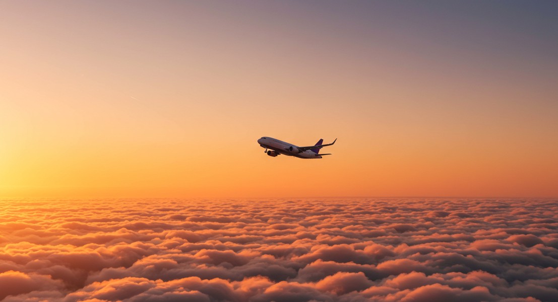 하늘을 날고 있는 비행기