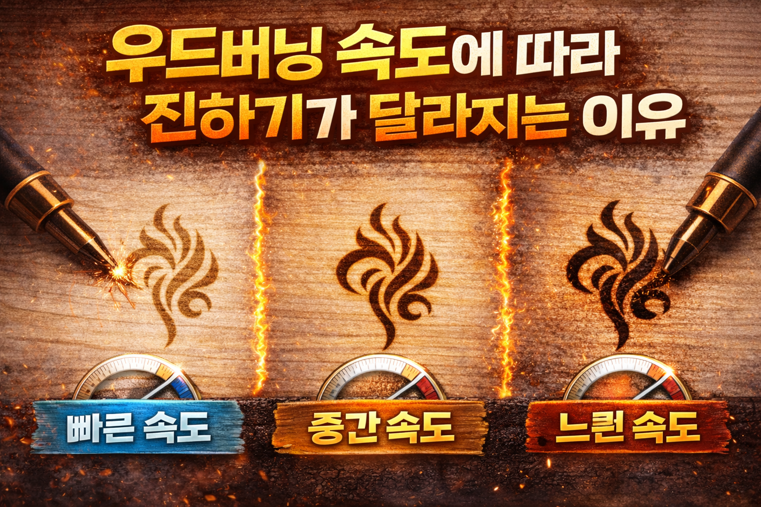 우드버닝 속도에 따라 진하기가 달라지는 이유