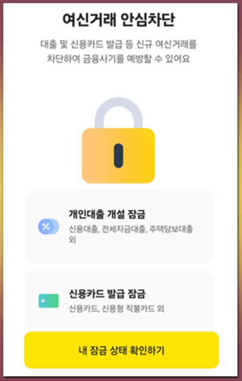 여신거래 안심차단 서비스 카카오뱅크