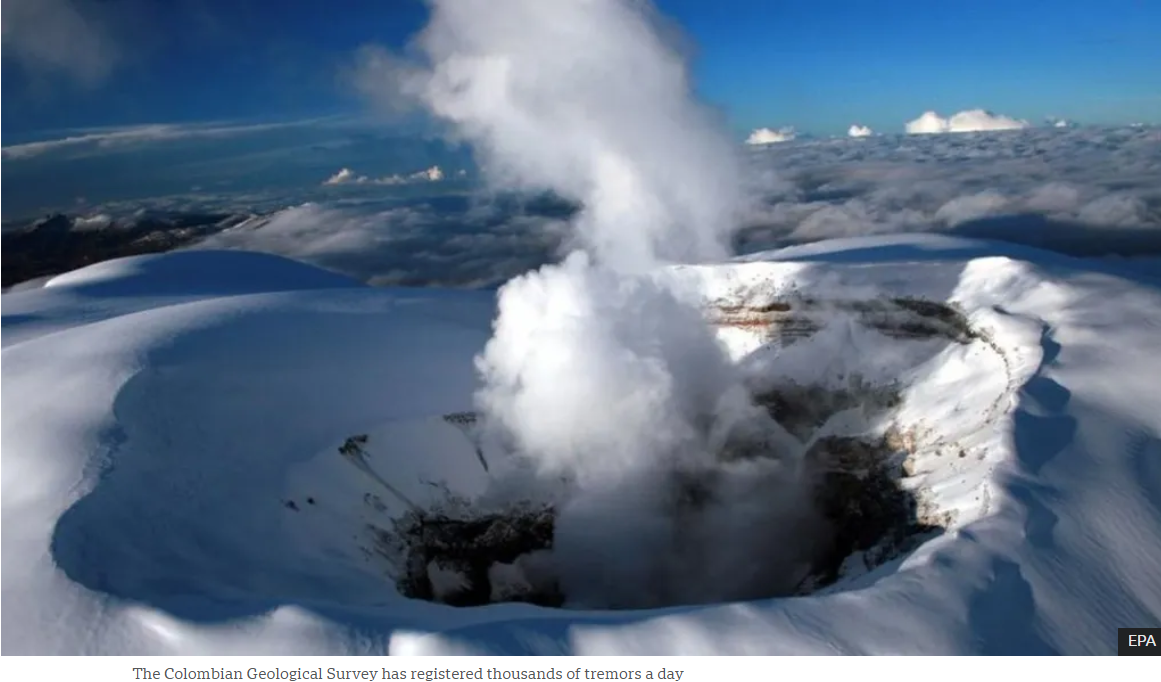 네바도 델 루이스 화산의 꼭대기 사진