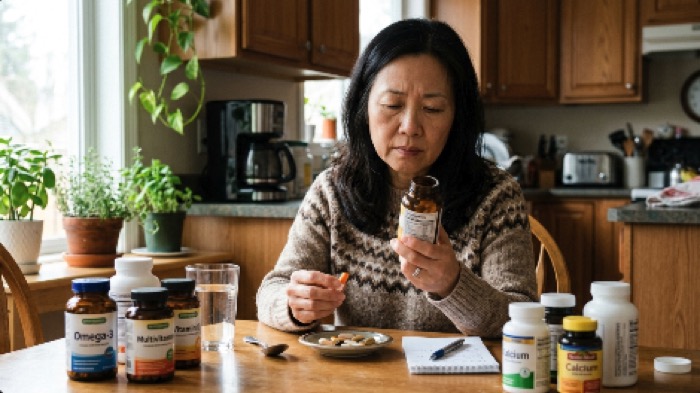 건강 관리 식단 준비 장면