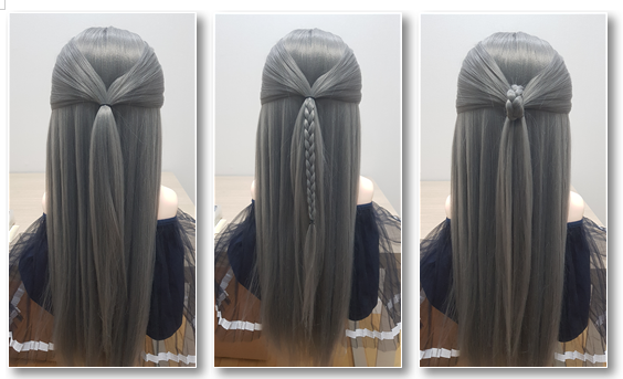 리본머리헤어스타일 과정1