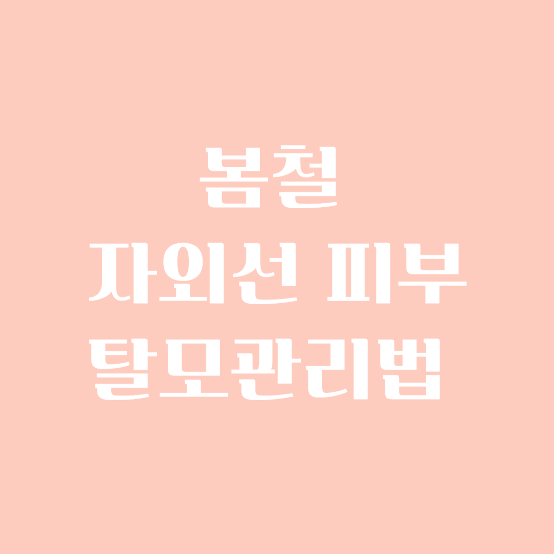 봄철 자외선 피부 관리 및 탈모 관리법