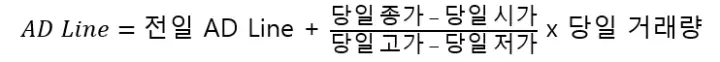 주식 ad line 거래량 보조지표 계산식