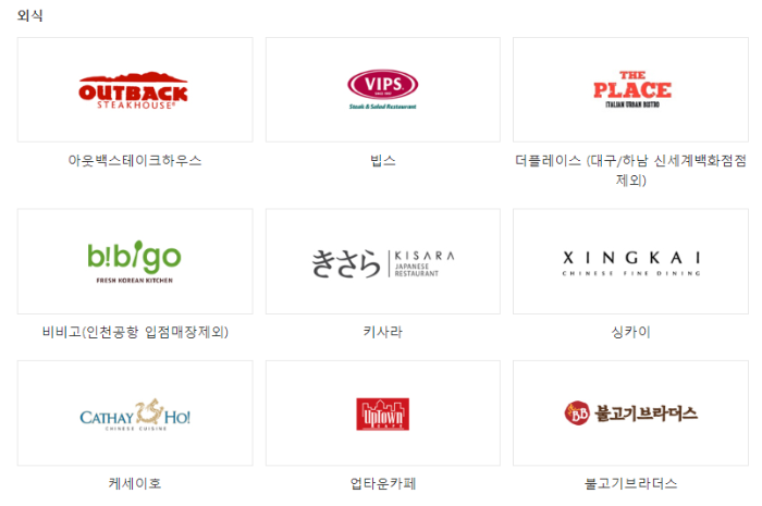 GS칼텍스 상품권 사용처 - 외식