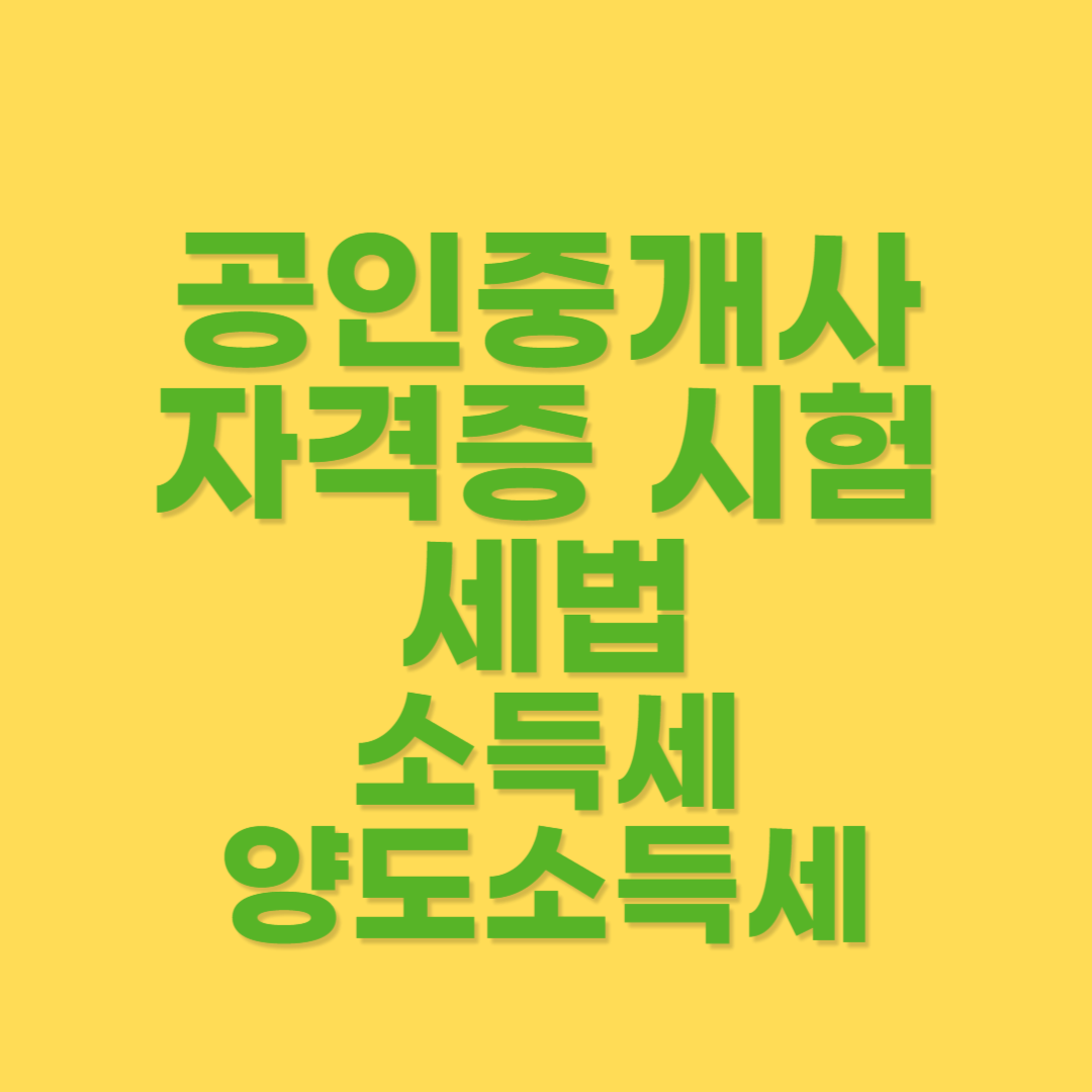 소득세와 양도소득세 상세 내용