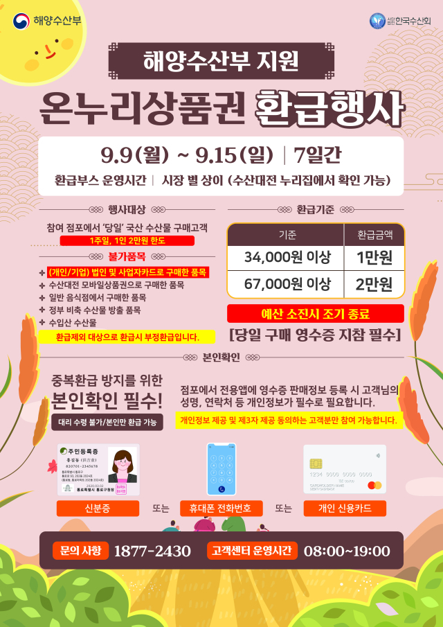해양수산부 온누리상품권 환급안내