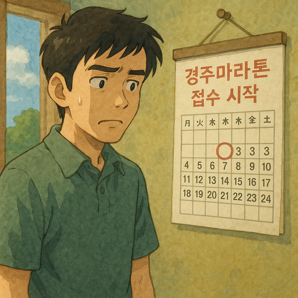 경주마라톤 참가에 대한 걱정스런 모습