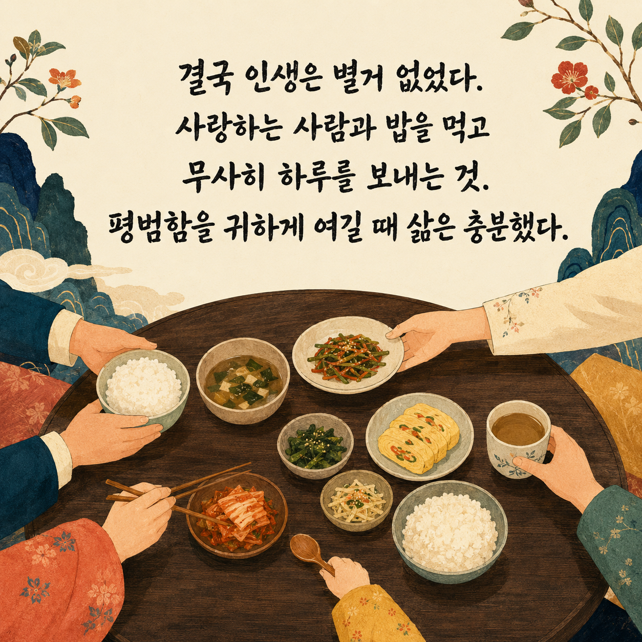 사랑하는 사람과 평범한 하루를 보내는 것이 삶의 행복이라는 명언