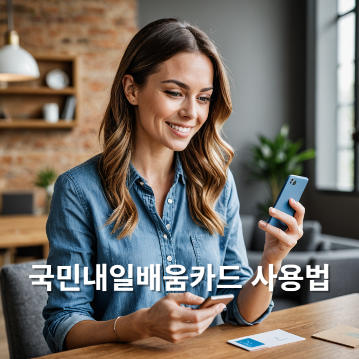 스마트폰을 보고 있는 여자