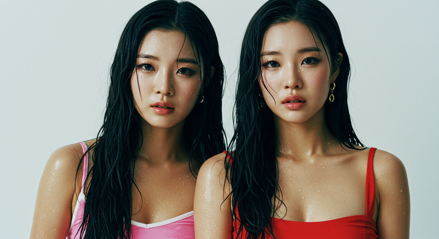 땀흘리는 두 여자