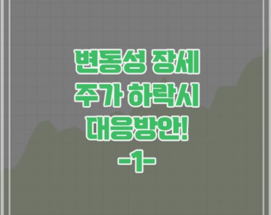 변동성 장세 대응법 (낙폭과대주,기업가치,현금보유)에 대한 사진