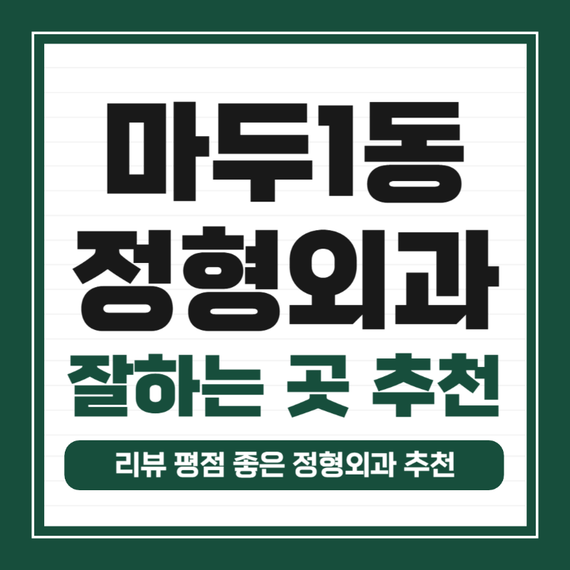 고양시 마두1동 정형외과 유명하고 잘하는 곳 추천 TOP 5