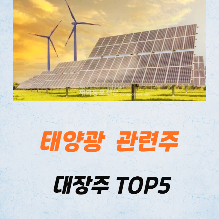 태양광 관련주 대장주 신재생에너지 테마주 TOP5