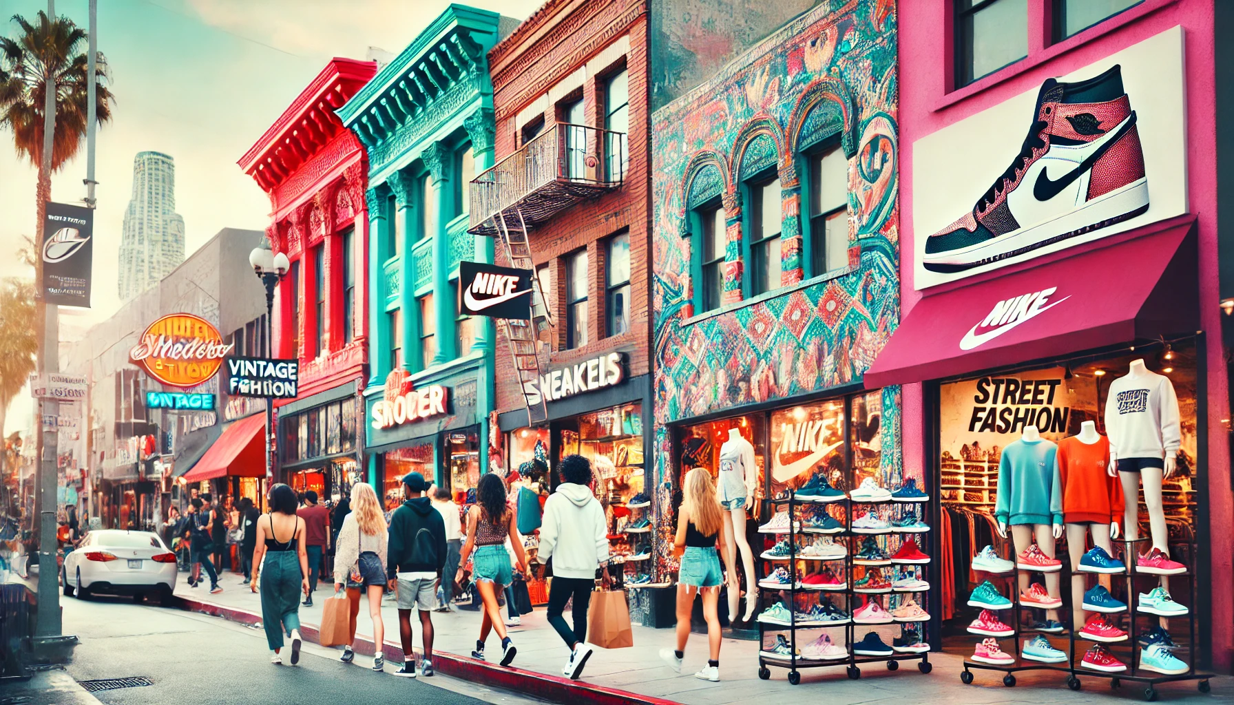 LA 스트릿 패션 쇼핑 거리 전경