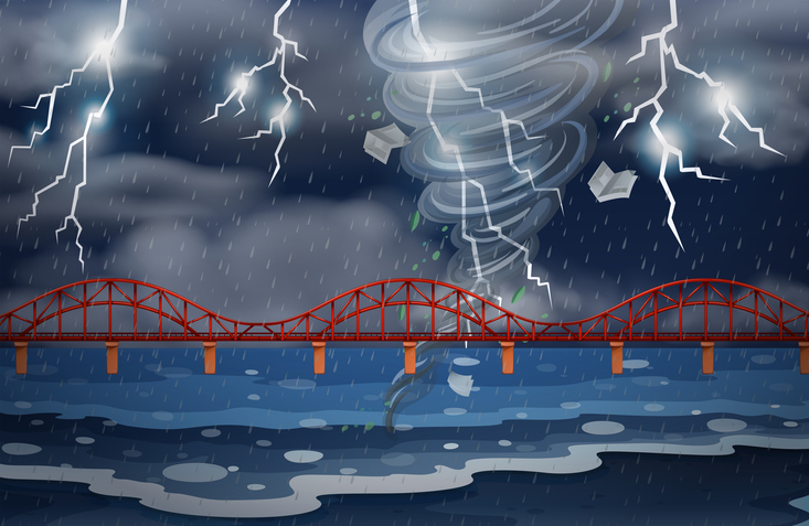 번개가 치는 다리