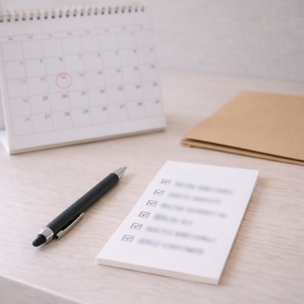 쿠싱증후군 진단을 위한 검사 준비와 일정 관리를 상징하는 이미지