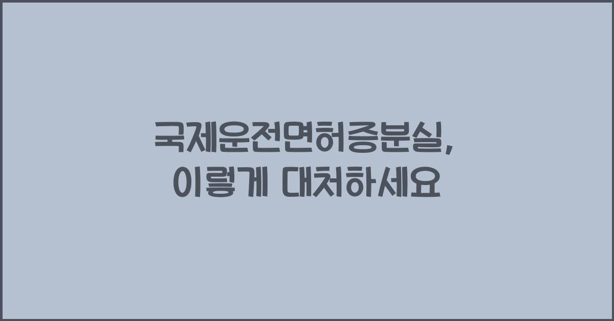 국제운전면허증분실
