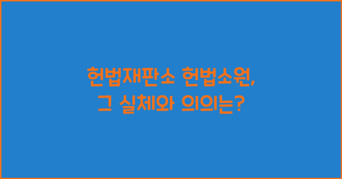 헌법재판소 헌법소원