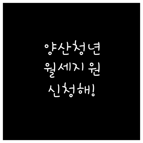 양산시 청년 월세 지원금 신청 자격과..