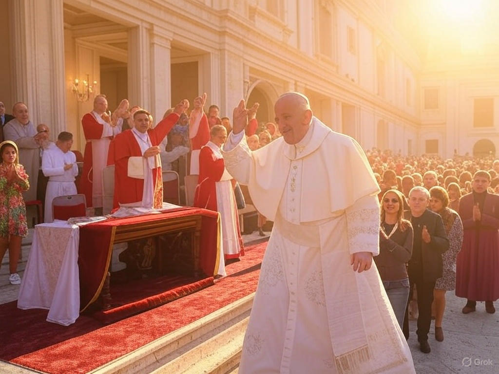 새 교황의 축복과 공식 발표