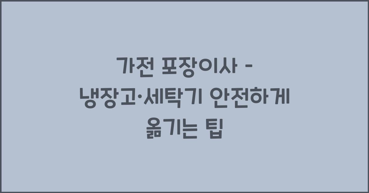 가전 포장이사