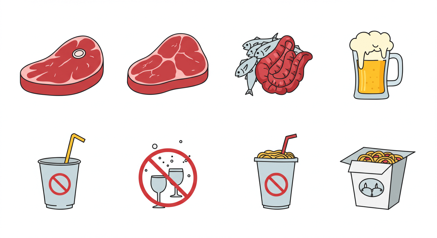 2. 통풍에 나쁜 음식, 어떤 식품은 반드시 피해야 하나?