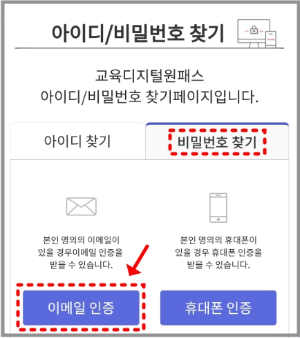 아이디/비밀번호 찾기