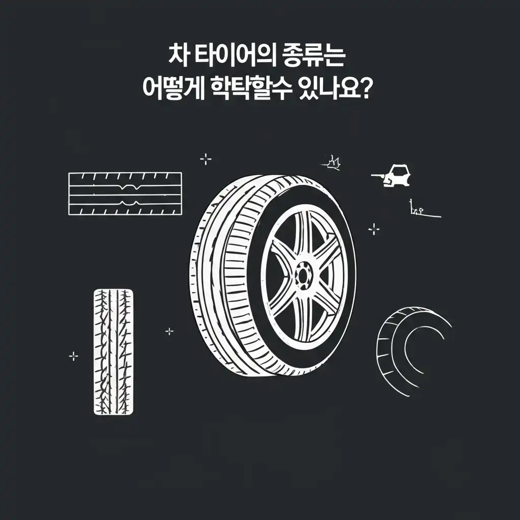 타이어 사이드월의 문자 및 기호를 통해 타이어 종류를 식별하는 가이드 이미지