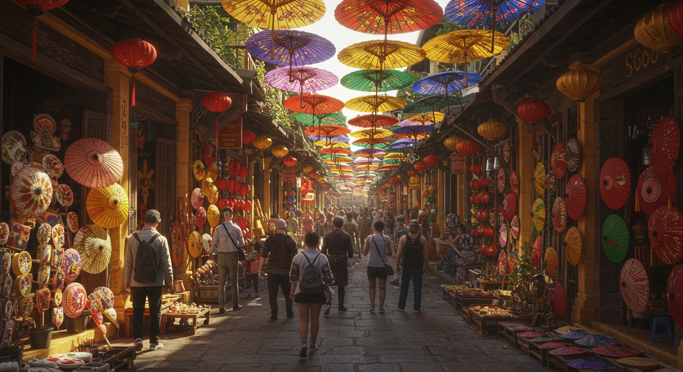 우산 거리 전시