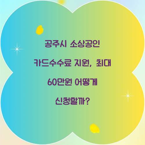 공주시 소상공인 카드수수료 지원