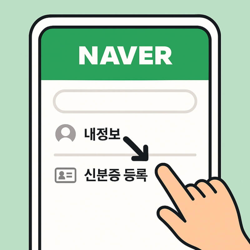 네이버 모바일 신분등 등록 방법